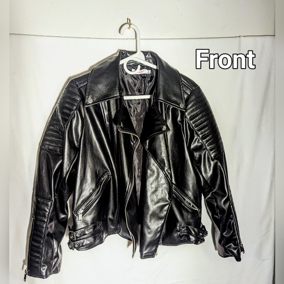 Shoedazzle Quilted Faux Leather Biker Jacket Size 1X - Picture 2 of 6
